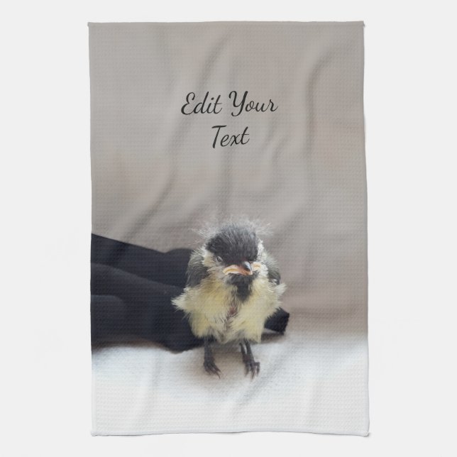 Tidi my Bird the Parus Major Tea Towel (Vertical)