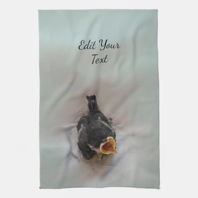 Tidi my Bird the Parus Major Tea Towel (Vertical)
