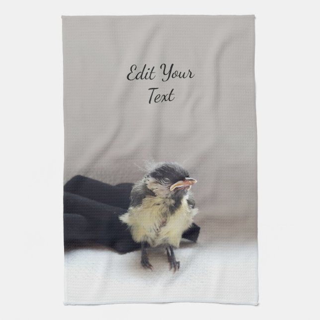 Tidi my Bird the Parus Major Tea Towel (Vertical)