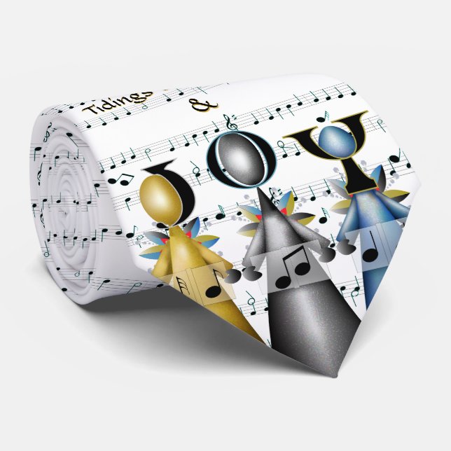 Tidings of Comfort and Joy Christmas Carolers Tie (Rolled)