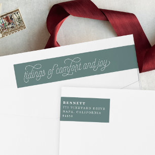 Tidings of Comfort and Joy   Holiday Wrap Around Label