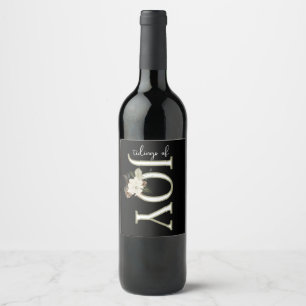 TIDINGS OF JOY WHITE CHRISTMAS POINSETTIA  WINE LABEL