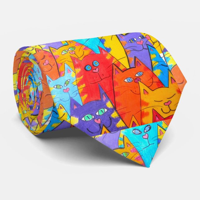 Tie - 023 - Cat Pack - Neck Tie (Rolled)