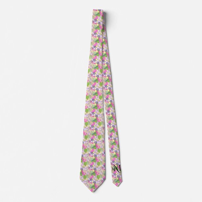 Tie : Abstract Leaves (yellow) (Front)