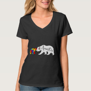 Tie Bear Autism Awareness Aunt 30 T-Shirt