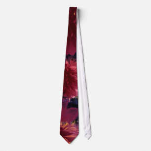 Tie, Beautiful Dark Colourful Floral Design Tie