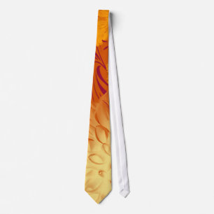 Tie, Beautiful Golden Yellow & Orange Floral Desig Tie