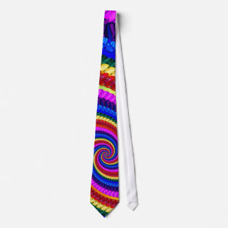 Tie - Big Rainbow Swirl Fractal Pattern