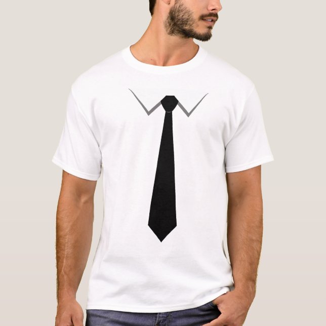 Tie, black Tie T-Shirt (Front)