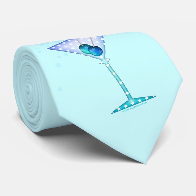 Tie - BLUE MARTINI (Rolled)