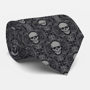 Tie/Damask Skulls Tie