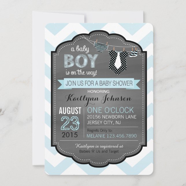 Tie Diapers and Booties Baby Shower Invitation (Front)