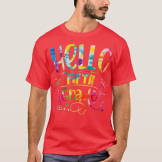 Tie Die Hello 5th Grade Back To School Teacher Kid T-Shirt