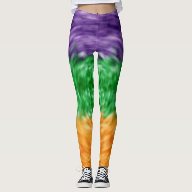 Tie Die Mardi Gras Leggings (Front)