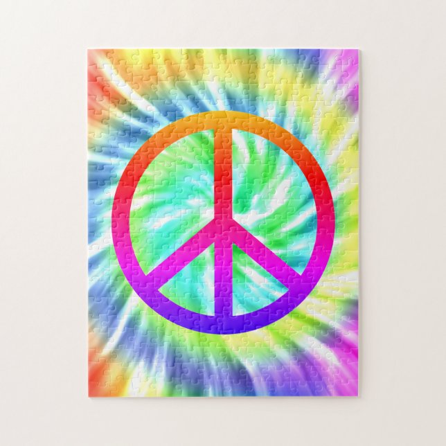 Tie Die Peace Sign Design Puzzle (Vertical)