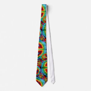 Tie Died Psychedelic Peace Signs Ties