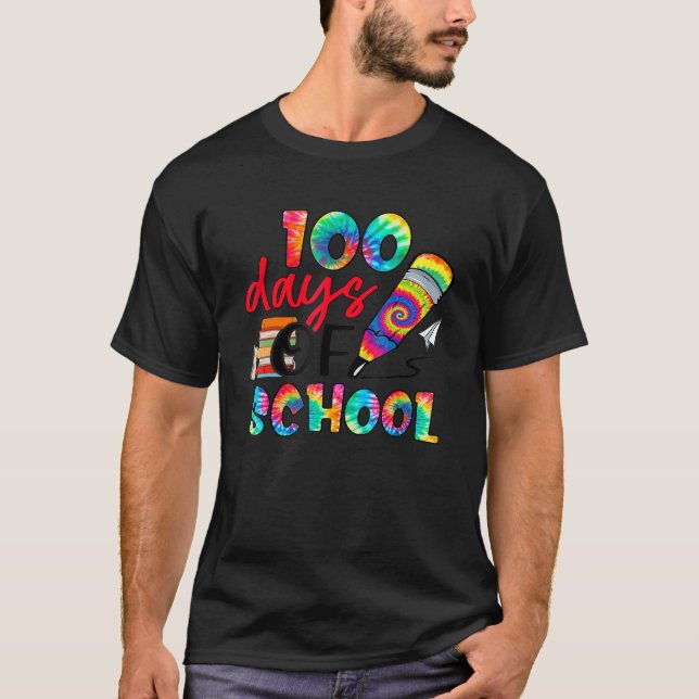 Tie Dye 100 Days Of School 100th Day Of School 1 T-Shirt (Front)
