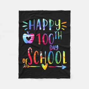 Tie Dye 100 Days Of School 100th Day Of School Tea Fleece Blanket