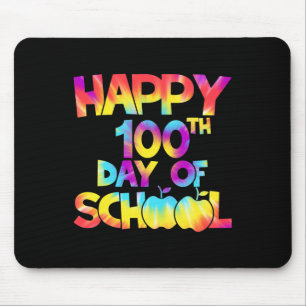 Tie Dye 100 Days Of School 100th Day Of School Tea Mouse Mat