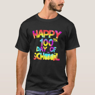 Tie Dye 100 Days Of School 100th Day Of School Tea T-Shirt