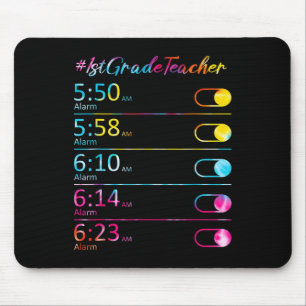 Tie Dye 1st Grade Teacher Appreciation Alarm Clock Mouse Mat