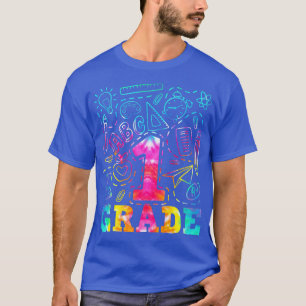 Tie Dye 1st Grade Typography Team 1st Grade Back T T-Shirt