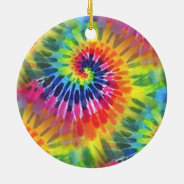 Tie Dye 2 Ceramic Tree Decoration (Back)
