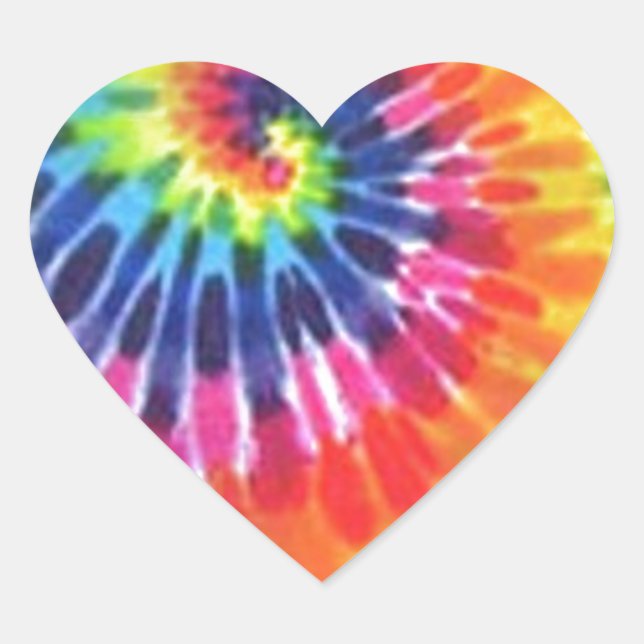 Tie Dye 2 Heart Sticker (Front)