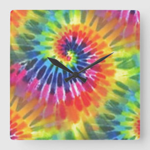 Tie Dye 2 Square Wall Clock