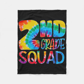 Tie Dye 2nd Grade Squad Teacher Student First Day  Fleece Blanket