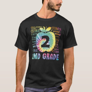 Tie Dye 2nd Grade Typography Team Second Grade Tea T-Shirt