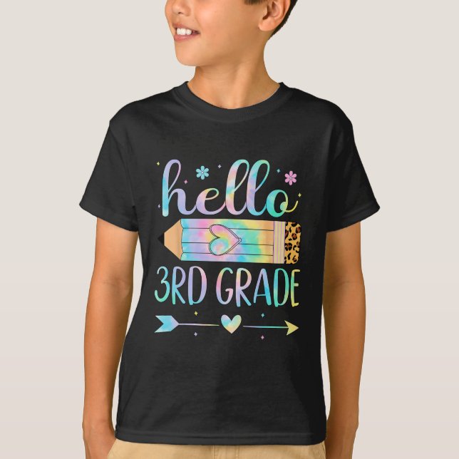 Tie Dye 3rd Grade Back To School Hello Third Grade T-Shirt (Front)