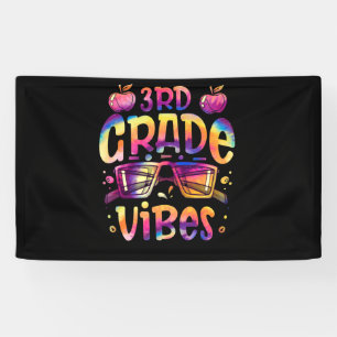 Tie dye 3rd grade vibe Teacher First Day of School Banner