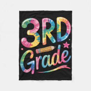 Tie Dye 3rd Grade Vibes Teacher First Day Of Back Fleece Blanket