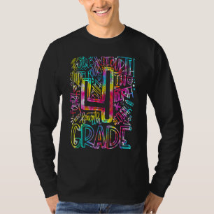 Tie Dye 4th Grade Typography Team Fourth Grade Tea T-Shirt