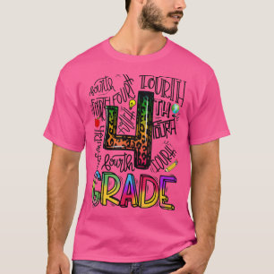 Tie Dye 4th Grade Typography Team Fourth Grade Tea T-Shirt