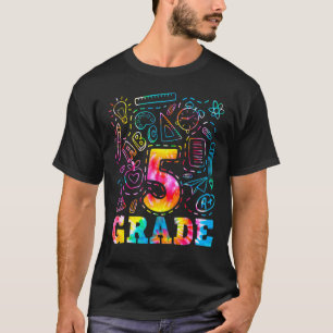 Tie Dye 5th Grade Typography Team 5th Grade Teache T-Shirt