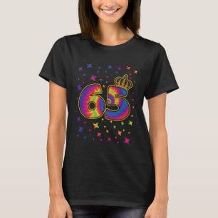 Tie-dye 65th Birthday Party 65 Years Old Celebrant T-Shirt