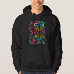 Tie Dye 7th Grade Typography Team Seventh Grade Te Hoodie