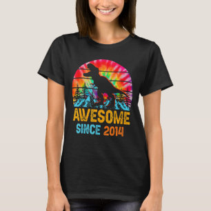 Tie Dye 8th Birthday  2014 Dinosaur 8 Year Old T-Shirt
