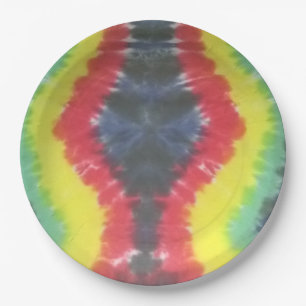 tie dye 9 inch paper plates rasta