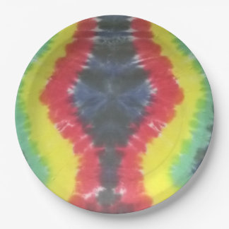 tie dye 9 inch paper plates rasta
