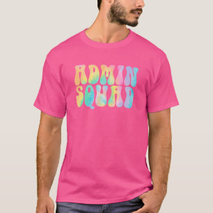Tie Dye Admin Squad School Secretary Retro Office T-Shirt