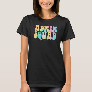 Tie Dye Admin Squad School Secretary Retro Office T-Shirt