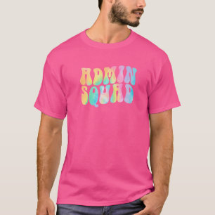 Tie Dye Admin Squad School Secretary Retro Office  T-Shirt