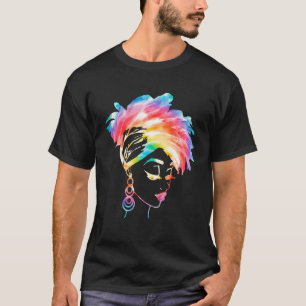 Tie Dye Afro Black Woman Black History Month Afric T-Shirt