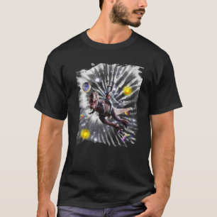 Tie Dye Alien Riding Rex Dinosaur Space T-Shirt