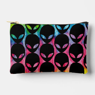 Tie Dye alien zip up cosmetic bag