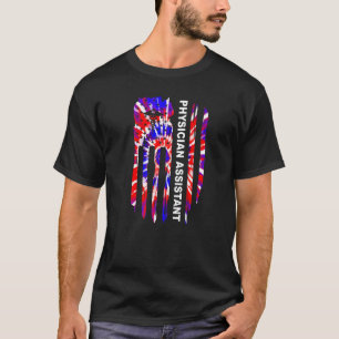 Tie Dye American Flag 4th Of July Pa Physicians As T-Shirt