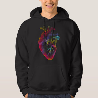 Tie Dye Anatomical Heart Valentines Day Anatomy Lo Hoodie